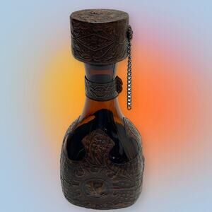 Cool Liquor Bottle From SPAIN With Leather Wrap VINTAGE COLLECTIBLE